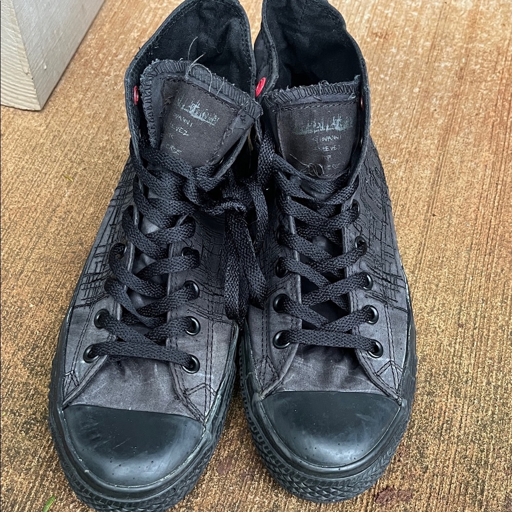 Converse Black Textured High-Top Sneakers NY city